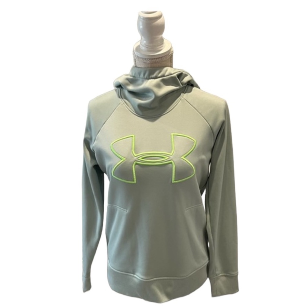 UNDER ARMOUR TEAL BLUE AND LIGHT GREEN SWEATSHIRT / HOODIE SIZE: SM